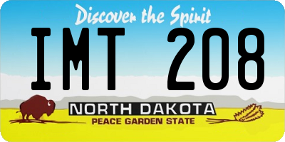 ND license plate IMT208