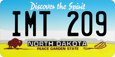 ND license plate IMT209