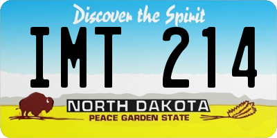 ND license plate IMT214