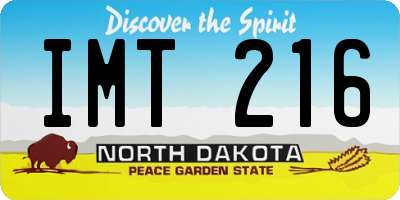 ND license plate IMT216
