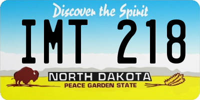 ND license plate IMT218