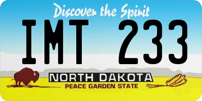 ND license plate IMT233