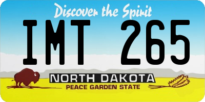 ND license plate IMT265