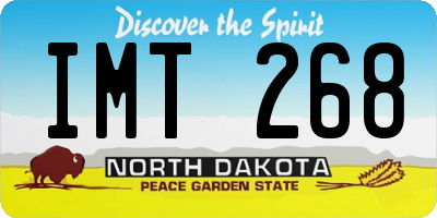 ND license plate IMT268