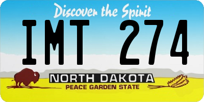 ND license plate IMT274