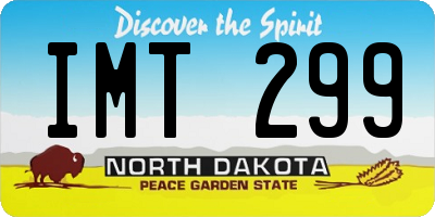ND license plate IMT299