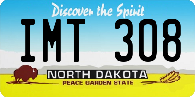 ND license plate IMT308