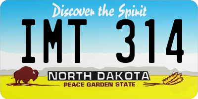ND license plate IMT314