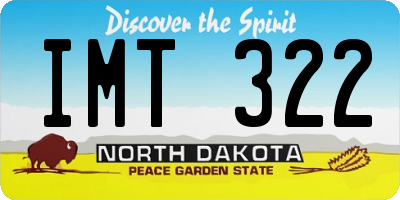 ND license plate IMT322