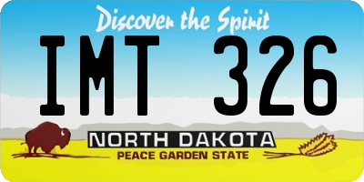 ND license plate IMT326