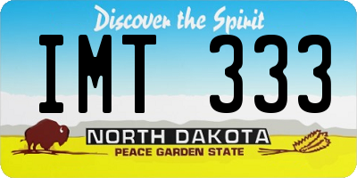 ND license plate IMT333