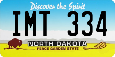 ND license plate IMT334