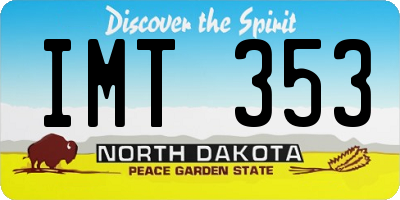 ND license plate IMT353