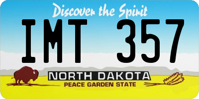 ND license plate IMT357