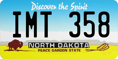 ND license plate IMT358