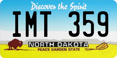 ND license plate IMT359