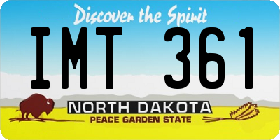 ND license plate IMT361