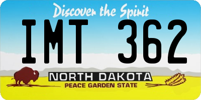ND license plate IMT362