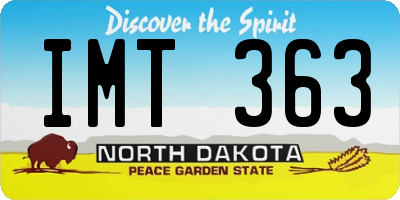 ND license plate IMT363