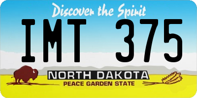 ND license plate IMT375