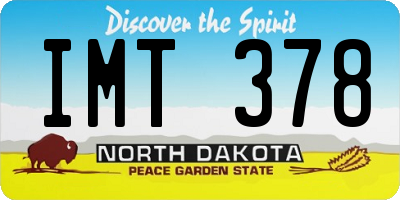 ND license plate IMT378
