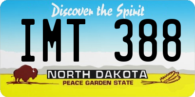 ND license plate IMT388