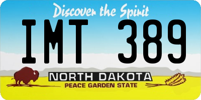 ND license plate IMT389