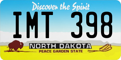 ND license plate IMT398