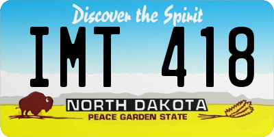 ND license plate IMT418