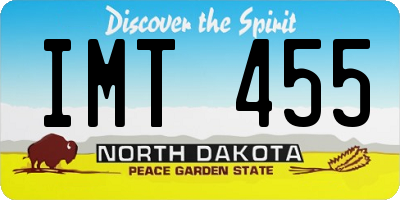 ND license plate IMT455