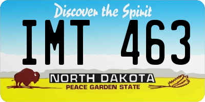 ND license plate IMT463