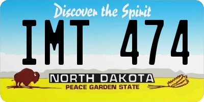 ND license plate IMT474