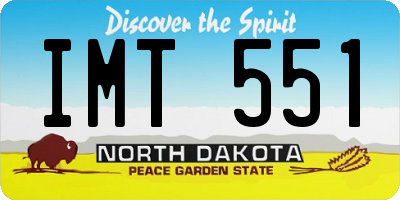 ND license plate IMT551