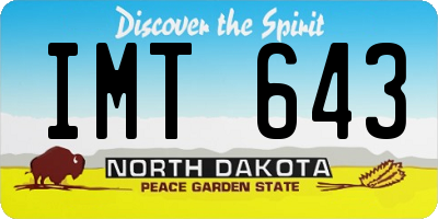 ND license plate IMT643