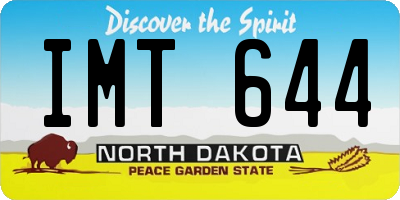 ND license plate IMT644