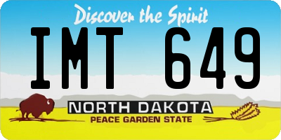 ND license plate IMT649