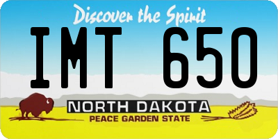 ND license plate IMT650