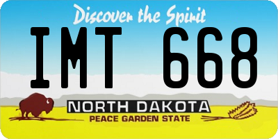 ND license plate IMT668