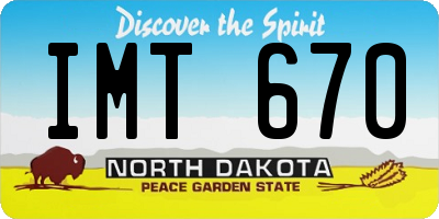 ND license plate IMT670