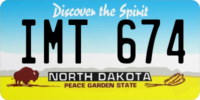 ND license plate IMT674