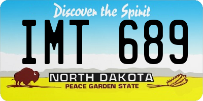 ND license plate IMT689