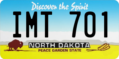ND license plate IMT701