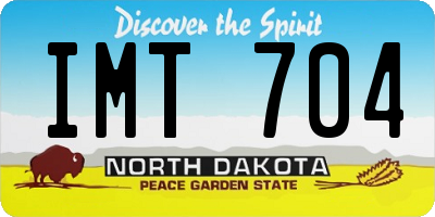 ND license plate IMT704