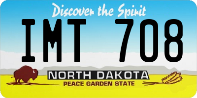 ND license plate IMT708