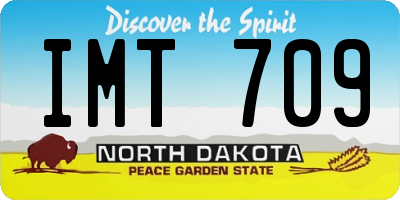 ND license plate IMT709