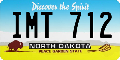 ND license plate IMT712