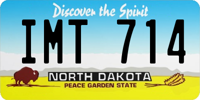 ND license plate IMT714
