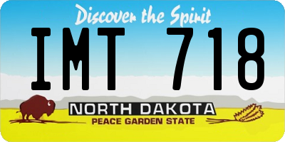 ND license plate IMT718
