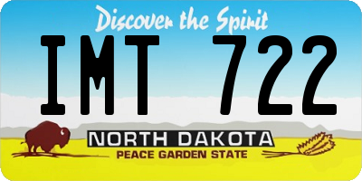 ND license plate IMT722