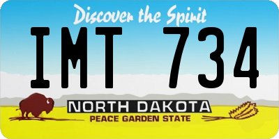 ND license plate IMT734